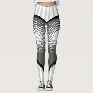 Leggings Coeur rayé Blanc, point 80