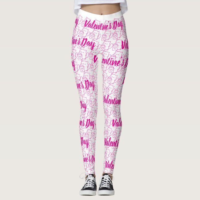 Leggings Coeur romantique Conception de la Saint-Valentin (Devant)