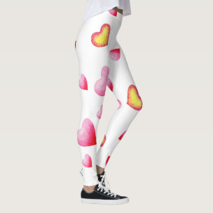 Leggings Coeur rouge mignon romantique