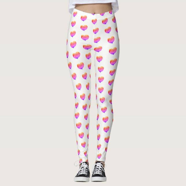 Leggings Coeurs arc-en-ciel - (Devant)