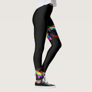 Leggings Coeurs colorés arc-en-ciel sur les jambes des femm