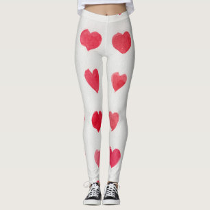 Leggings Coeurs d'aquarelle incomparable : design motif rom