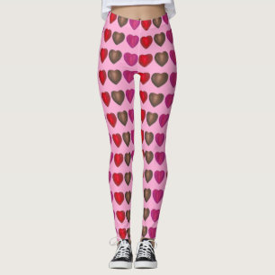 Leggings Coeurs de bonbons enrobés à l'huile Saint-Valentin