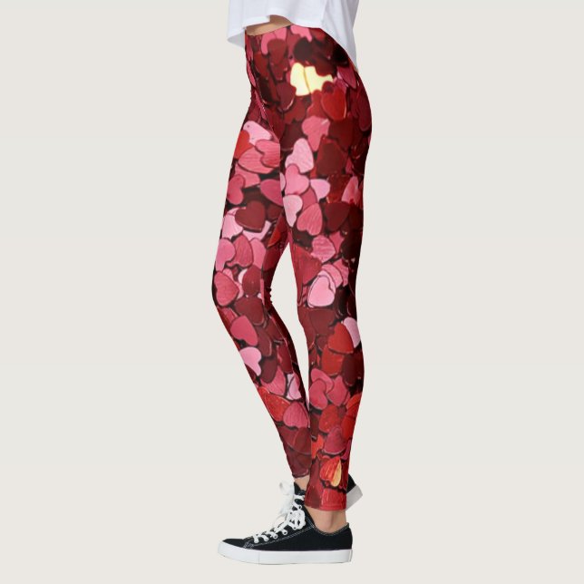 Leggings Coeurs de parties scintillant (Gauche)