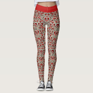 Leggings Cœurs Douceurs Rouges