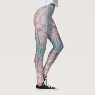 Leggings Coeurs En Dentelle Vintage