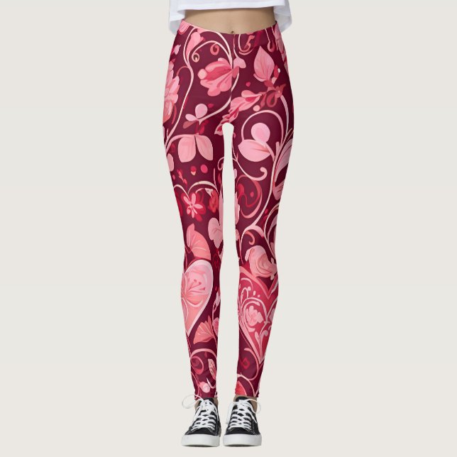 Leggings Coeurs Et Vignes | (Devant)