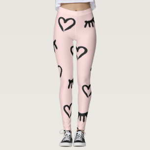 Leggings Coeurs et yeux : Grunge Sketch Vintage