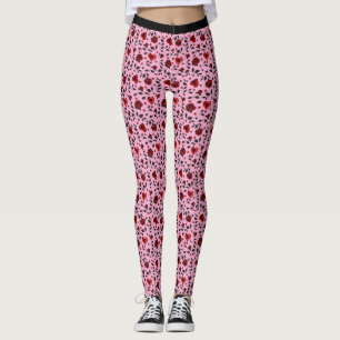 Leggings Coeurs foncés et jambières de goth Rose