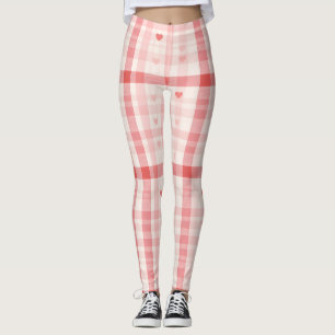 Leggings Cœurs Gingham • Classique Douce Saint-Valentin San