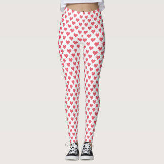 Leggings Coeurs minuscules Jambes blanches rouges