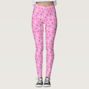 Leggings Coeurs polka rose