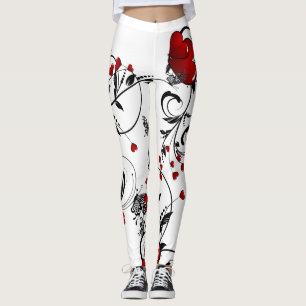 Leggings Coeurs rouges