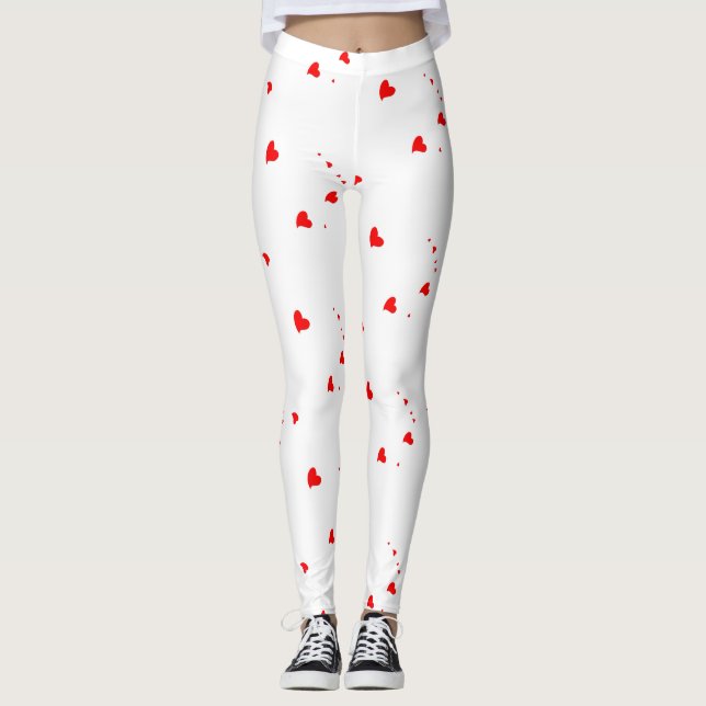 Leggings Cœurs rouges (Devant)