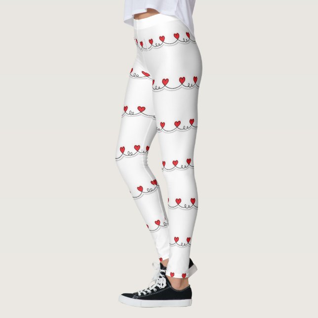 LEGGINGS **COEURS SUR UNE GALORE DE CHAÎNES** NOËL (Gauche)