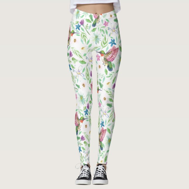 Leggings Colibri - Flore botanique (Devant)