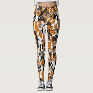 Leggings Collage de pinceaux de Guinée illustrations à moti