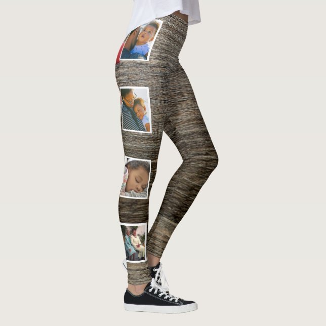 Leggings Collage Famille Photos Souris Ajouter Photos Bois  (Droite)