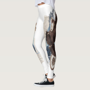 Leggings Collage mystérieux de corbeau - Vintage et futuris