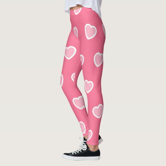 Leggings Collection de la Saint-Valentin rose moderne (Gauche)