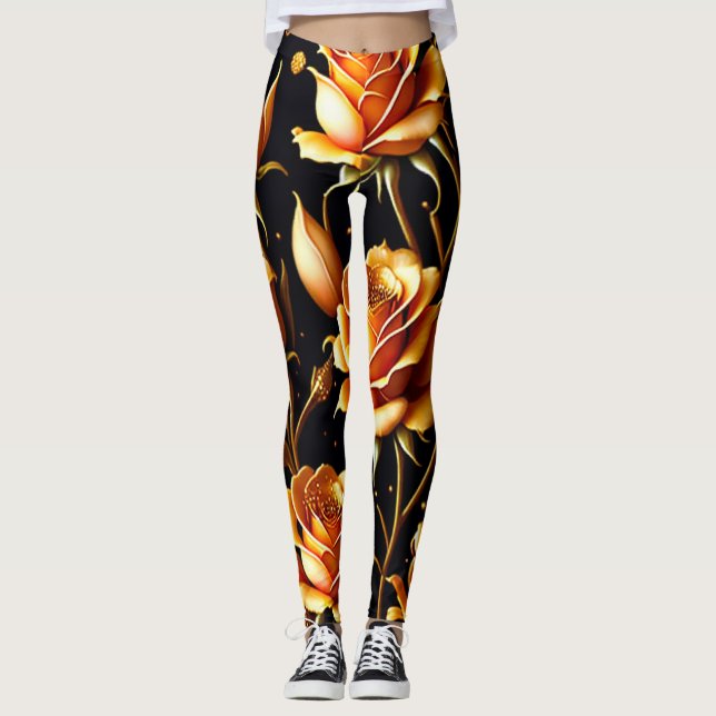 Leggings Collection Rose tendance de luxe Big Gold (Devant)