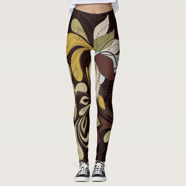 Leggings Colles Brown d'automne riches en gras Impression c (Devant)