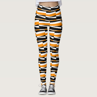 Leggings colonnes de blocs et de barres jaunes symétriques