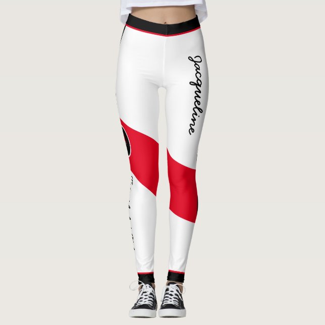 Leggings Colonnes patriotiques Trinité-et-Tobago avec nom (Devant)