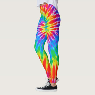 Leggings Colorant de cravate de spirale d'arc-en-ciel