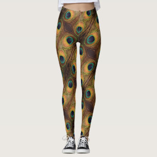 Leggings Coloré Peacock Vert Or Noir 4Penny
