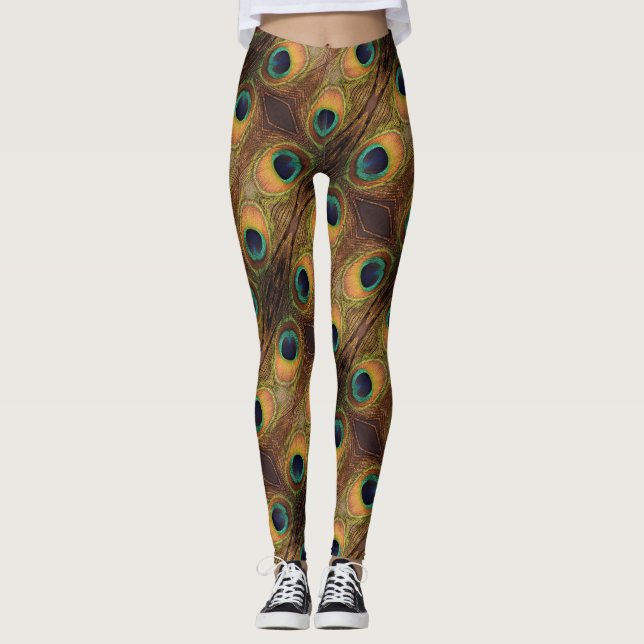 Leggings Coloré Peacock Vert Or Noir 4Penny (Devant)