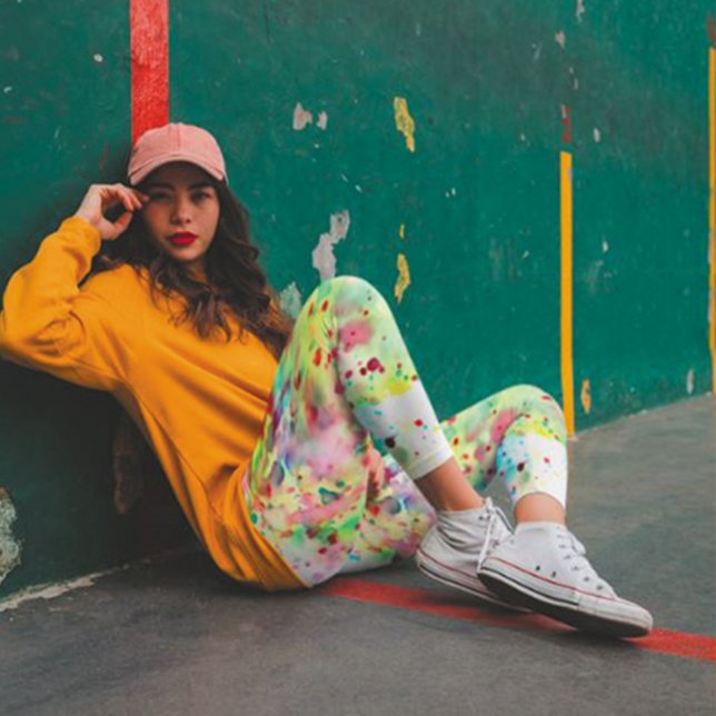 Leggings Coloré, Unique Paint Splatter Rainbow (Créateur téléchargé)
