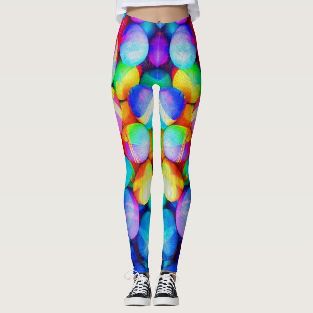 Leggings Colorée Jambes des femmes d'oeufs de Pâques (Devant)