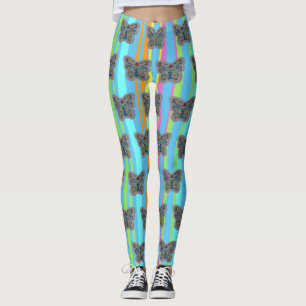 Leggings Colorée Papillon Mosaïque Motif Leging