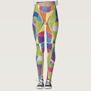 Leggings colorés à motif abstrait