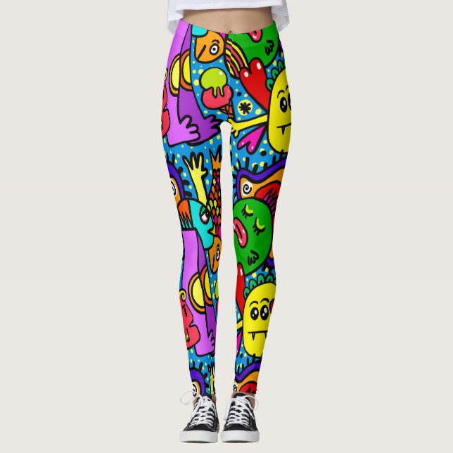 Leggings colorés Abstraits (Devant)