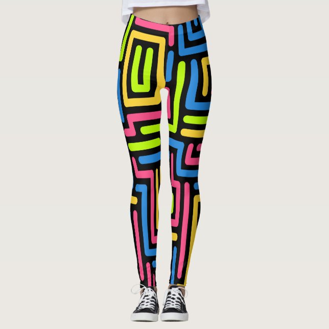 Leggings colorés Motifs des années 80 (Devant)
