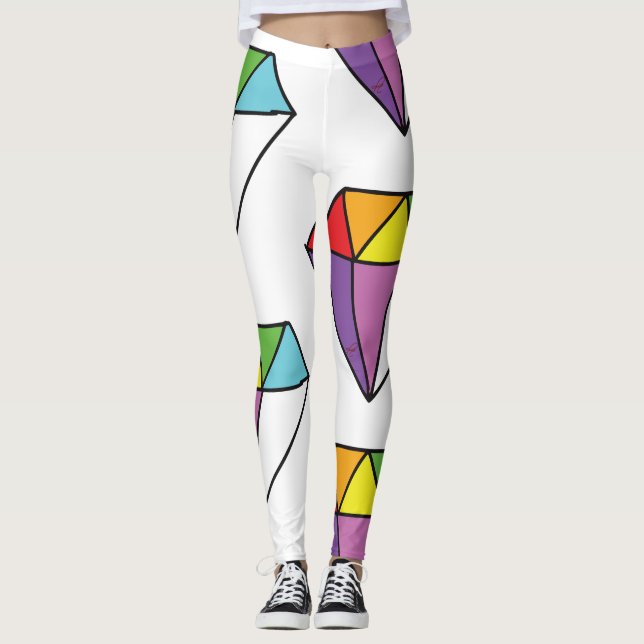 Leggings Colorful Diamond Cute Drawing (Devant)