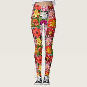 Leggings Colorful floral collage