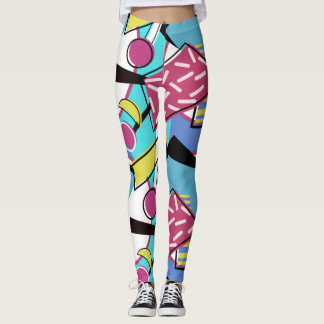 Leggings Colorful Geometry Retro 80s Memphis Design