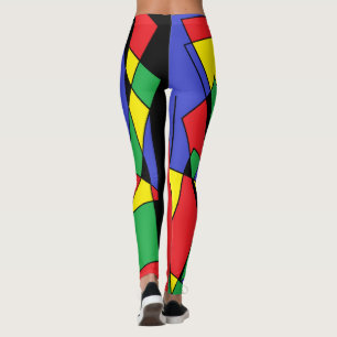 Leggings Coloris colorés Couleurs Abstraites