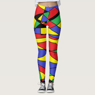 Leggings Coloris colorés Motif Couleurs Abstraites