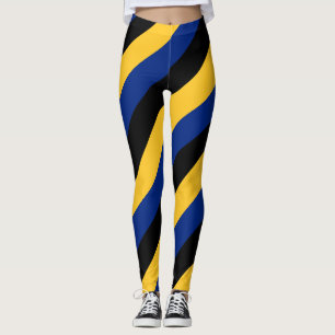 Leggings Coloris du drapeau national de la Barbade Diagonal