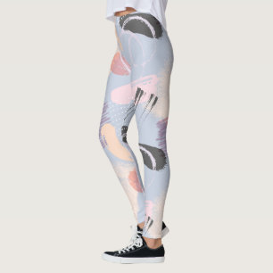 Leggings Coloris pastel cool pinceaux collage