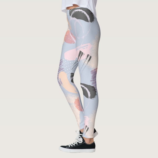 Leggings Coloris pastel cool pinceaux collage (Gauche)