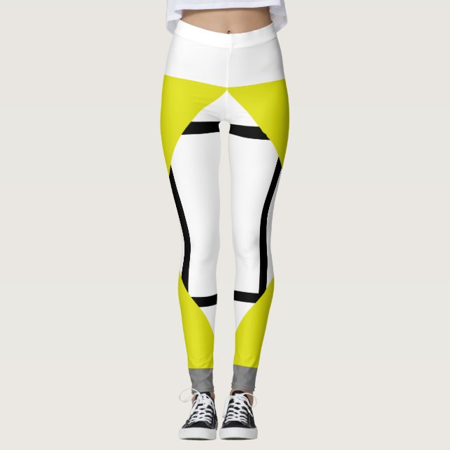 Leggings Composition I Lozengs 4 lignes Gr Jaune (Devant)