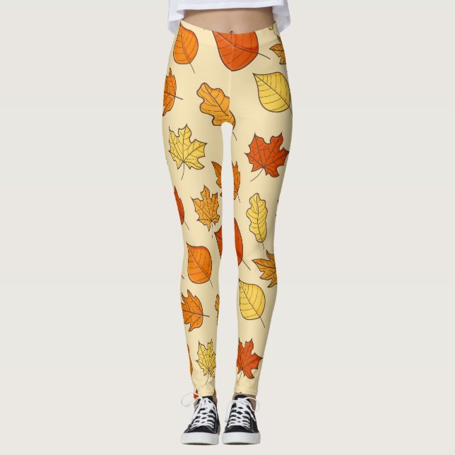 Leggings Concept feuille : Motif symbole d'automne (Devant)