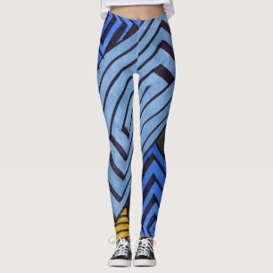 Leggings Conception abstraite, bobines égyptiennes de blues