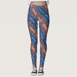 Leggings Conception abstraite de bandes spirales bleues et 