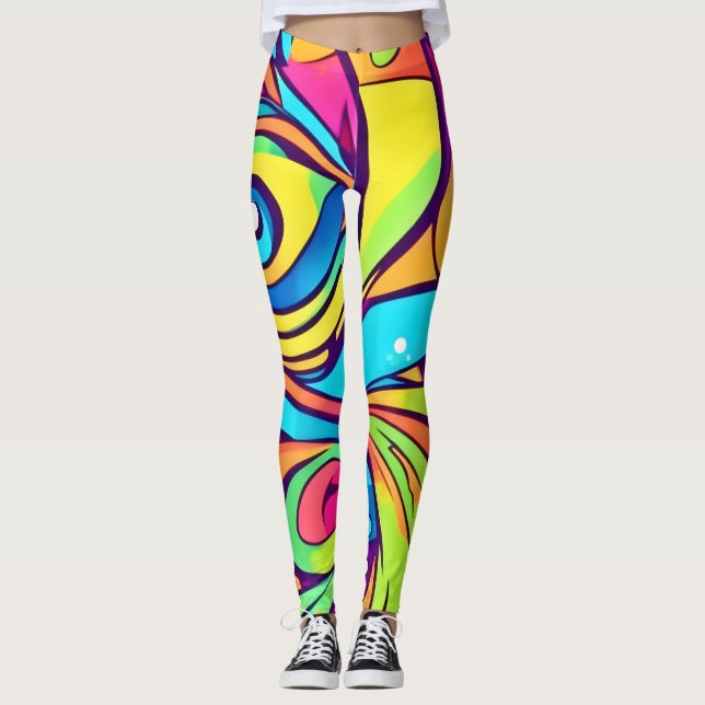 Leggings Conception Abstraite des yeux (Devant)